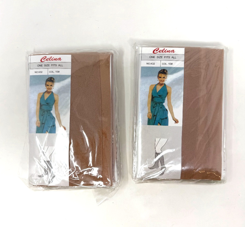 Celina K32 Sheer Pantyhose Lot of 2 Unopened 6-Packs Tan One Size